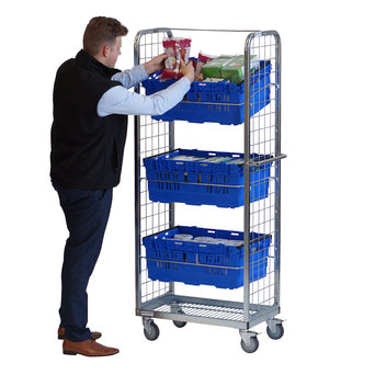 Multi-use, display and merchandise picking trolley